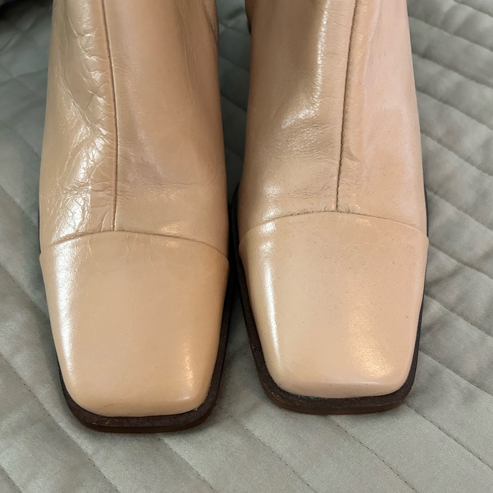 L'INTERVALLE Tan Ankle Booties with Square Toe - Picture 5 of 10